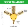 Tnuocke Air Splitter 3-Way Manifold Hex Style with 3 Pieces