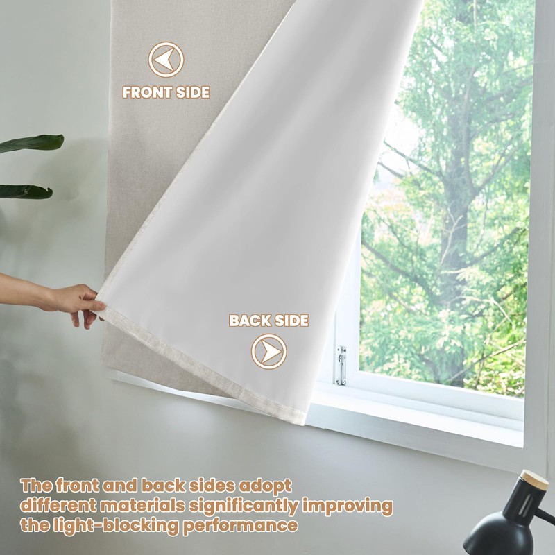 Jilron Adhesive Curtain,100% Blackout Curtains, No Drilling, Suitable for Multi-Scenes