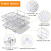 Air Fryer Rack, Stackable Grill Rack 3Layers Air Fryer Shelf