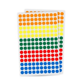 RubiGo - 8mm Sticky Dots 1500/3000 Coloured Dot Stickers, 5 Assorted Colours (5 Colours, 1500 Dots)
