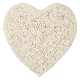 Home Weavers Bell Flower Collection 100% Cotton Tufted Bath Rugs, Extra Soft and Absorbent Bath Rugs, Non-Slip Bath Mats, Machine Washable, Bath Mats for Bathroom Floor and Tub, 25"x25" Heart, Ivory