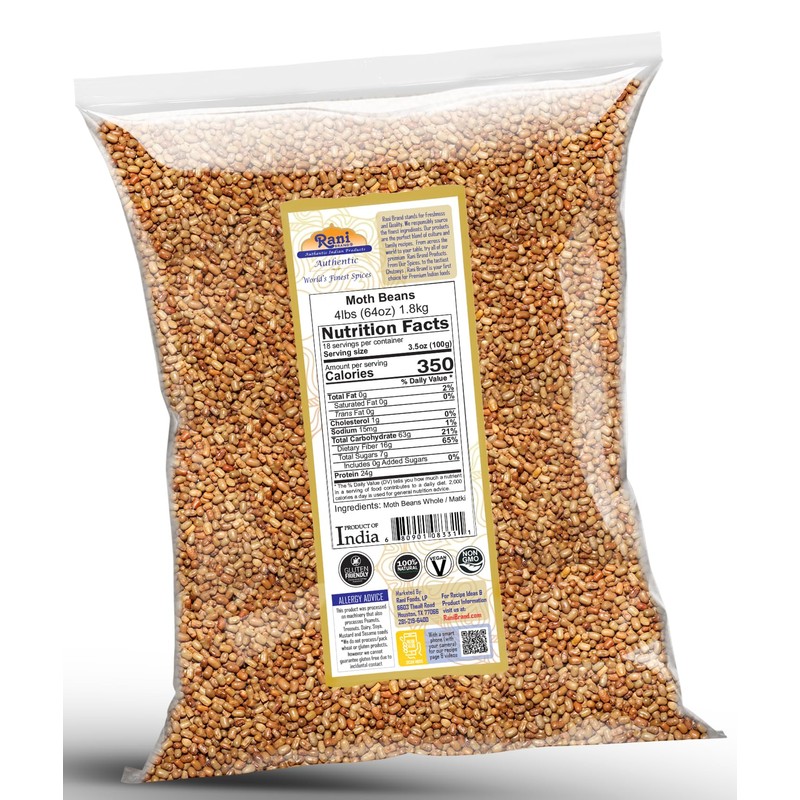 Rani Moth Beans Whole 64oz (4lbs) 1.81kg Bulk ~ All