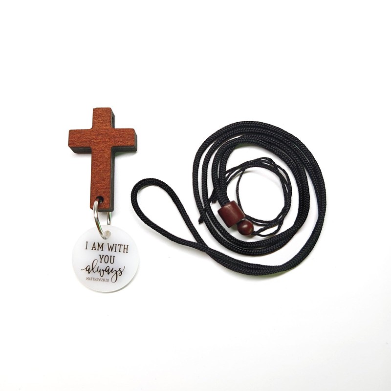 Daily Bible Verse Cross Car Charm, Rearview Mirror Hanging Ornament