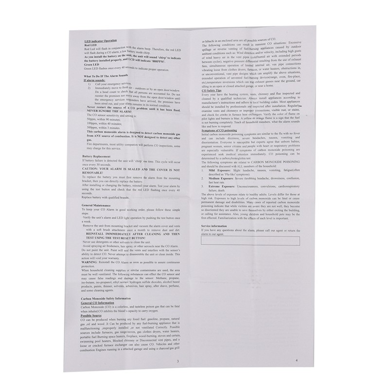 CO Carbon Monoxide Detector Poison Gas Sensor Home Security Alarm