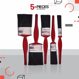 Kleines Pinsel-Set für Wand, Zaun, Decke, Schuppen, Malerpinsel-Set, Erwachsene, Glanzfarbe, Satin auf Wänden, Möbeln, Holzarbeiten, Metall, Gips, Holzdekoration, glatte Oberfläche, 5 Stück (1 Packung