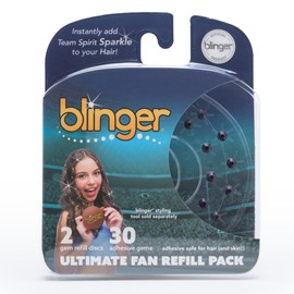 blinger® Ultimate Fan Refill Pack of 30 Dazzling Hair-Safe Gems -Purple – as seen on Shark Tank | Hair-Safe Bedazzler Gem Stamper for all the Sports Lovers | Fun Gift, Game Days, Sports