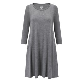 Adeptwool Womens Merino Wool Swing Dress Sleeve Flare with Pockets