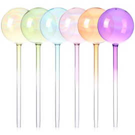 Maxdot 6 Pcs Large Plant Watering Globes Glass Automatic Self Watering Planter Bulbs Self Feeder Balls Irrigation Device Auto Waterer Planter Insert Stakes for Indoor Outdoor Garden Potted