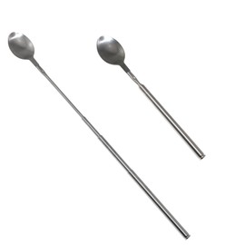 Lind Kitchen Stainless Steel Retractable Spoon 20.5cm Portable Creative Cutlery Set For BBQ Dinner Fruit Desserts