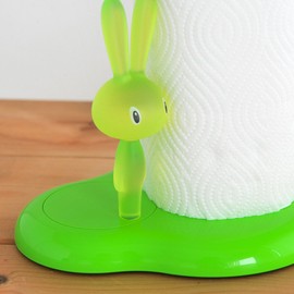A di Alessi Bunny & Carrot Kitchen Roll Holder, Green (ASG42 GR)