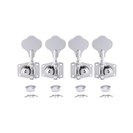 Metallor Bass Tuning Machines Tuning Pegs Tuning Keys Machine Heads Tuners Vintage Open Gear 2 Left 2 Right for P Bass J Bass Guitar Parts Replacement Chrome.