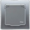 DELPHI Socket IP44 with Protection Lid Flush-Mounted Wet Room Rubber