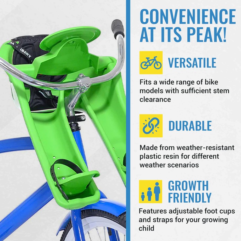 iBert Front Mounted Child Seat - Green - Comfortable Child’s