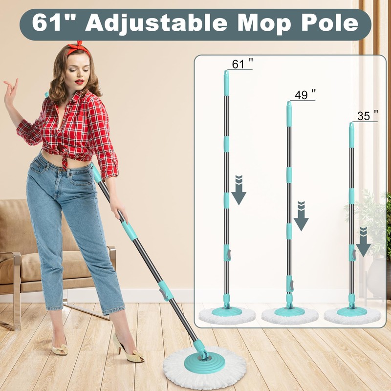 Spin Mop and Bucket System, Mop and Bucket with Wringer