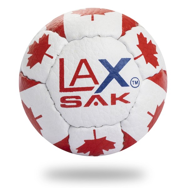 Lax Sak Soft Practice Lacrosse Balls - Same Weight & Size as a Regulation Lacrosse Balls, Great for Indoor & Outdoor Practices, Less Bounce & Minimal Rebounds - Canada Flag, 2 Pack
