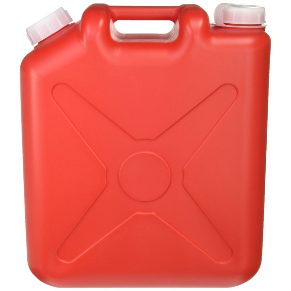 Mizuho Kasei Kogyo 0207R Flat Can, Nozzleless, 6.1 gal (20 L), Red, Double End, Color Poly Tank