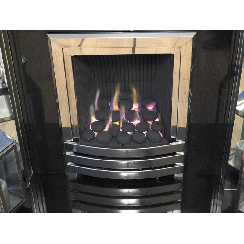 Grey Gas Logs Ceramic Pebbles,24PCS Gas Fireplace Logs,Inside Fireplace Accessories,Ceramic