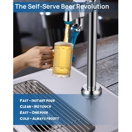 Glass Filler Faucet, 9-Inch Deck Mount Push-Back Water Filler Faucet with 1/2" NPT Male Shank, Brass Body & Stainless Steel Bracket, Chrome Plated for Bar, Cafe, Restaurant, Kitchen Water Station