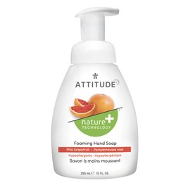 ATTITUDE Foaming Hand Soap, Plant and Mineral-Based Ingredients, Vegan and Cruelty-free Personal Care Products, Pink Grapefruit, 10 Fl Oz