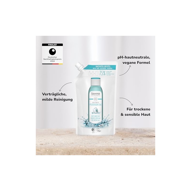 Lavera Refill Bag Basis Sensitive Shower 2 in 1, 0.5