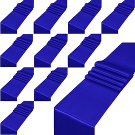 KAHEIGN 12 Pieces Table Runner Satin Table Runner Set, 30 cm x 275 cm Rectangular Tablecloths Plain Table Runner Soft Velvet Table Runner for Party Wedding Birthday Party Table Decoration