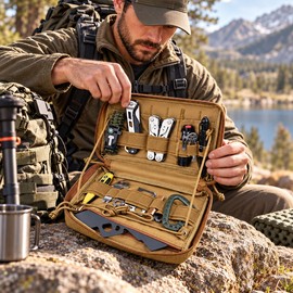 Military Tactical First Aid Kit Bag – MOLLE-Style Emergency EDC Organizer with Multiple Compartments, Tool Loops & Zipper Closure for Camping, Hiking & Outdoor Use