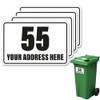 4x Wheelie Bin Number Stickers Trash Garbage Can Stickers Custom
