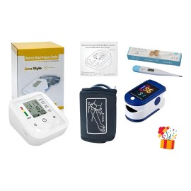 Baumanometro de Presion Medidor Arterial. Monitor De Brazo, Oximetro Termometro Kit Sacre Solutions