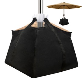 Bhyhok Beach Umbrella Base Weight Bag, 600D Oxford Cloth Sand Bags for Beach Umbrella Stand Base Sand Weights Portable Bags Black (1 Set)