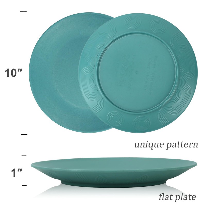 Wrova Wheat Straw Dinner Plates 10 Inch Unbreakable Set of