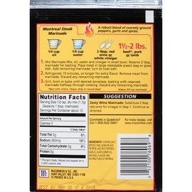 McCormick Grill Mate MONTREAL STEAK Marinade .71oz (15 Packets)
