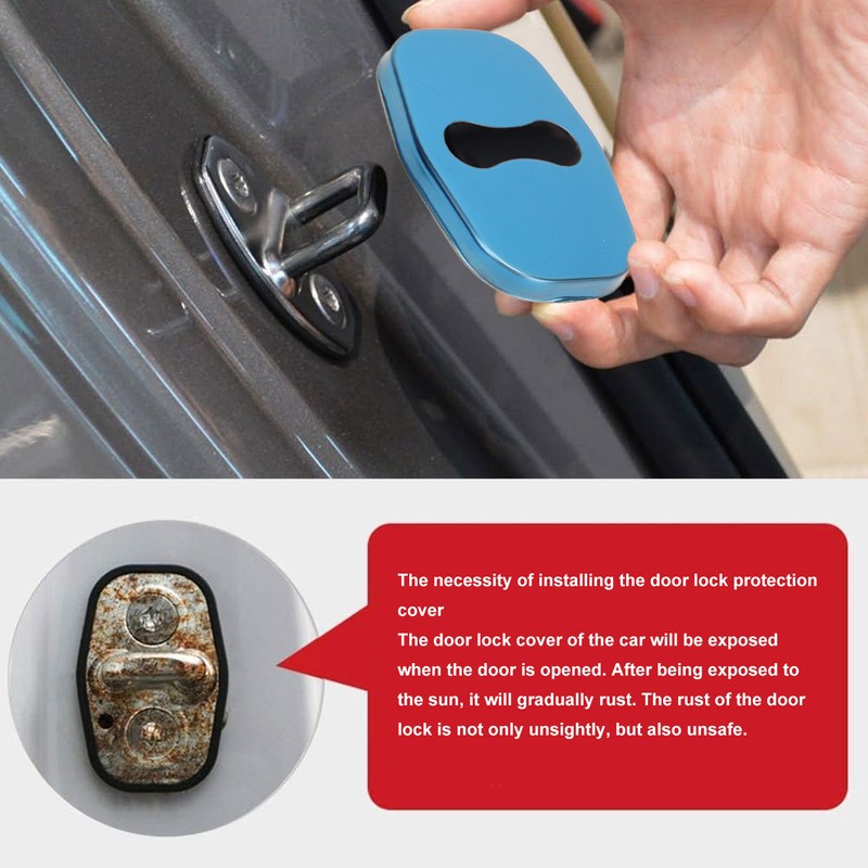 4PCS Door Lock Striker Cover Stainless Steel Strong Protection Replacement