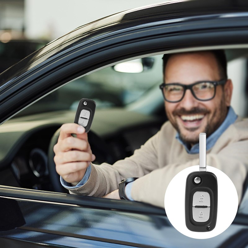 ZIGefofo 2 Button Key Shell Compatible with Renault Kangoo Clio