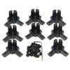 Befenybay 8PCS Black 3-Way End Corner Angle Connector with Screws