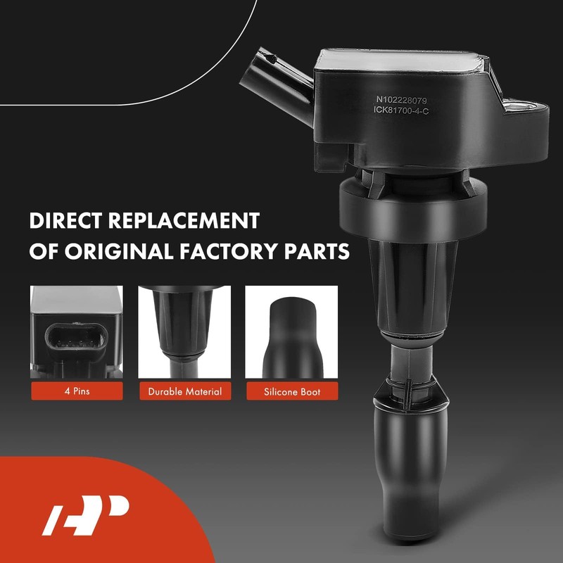 A-Premium Ignition Coils and Spark Plugs Kits Compatible with Hyundai