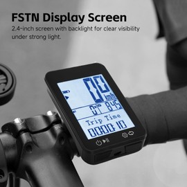 Aomiun GPS Bike Computer Wireless Bicycle Computer IPX7 Water proof 2.4in Backlight 9 Languages Interface for Accurate Tracking Distance Speed Altitude Time (BKV310)