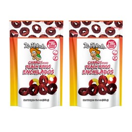 La Helada Gummy Peach Rings Bag 2 Pack - Dulces Enchilados - Spicy Peach Rings - Chamoy Candy - Spicy Gummies - 2/12.4oz Bags