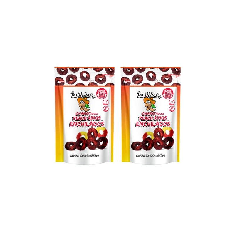 La Helada Gummy Peach Rings Bag 2 Pack - Dulces