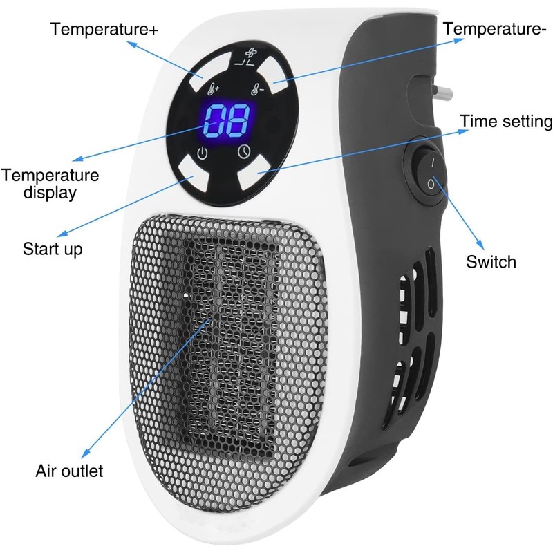 FainFun 500 W Socket Fan Heater, Mini Heater, Socket Heater,