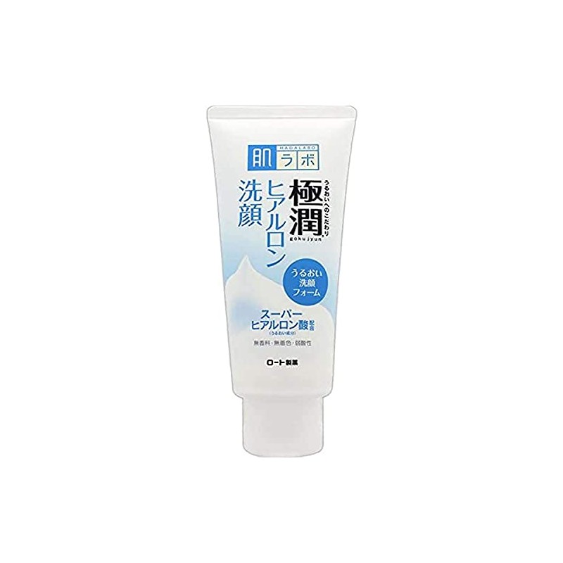 Hada Labo Rohto Gokujun Hyaluronic Face Wash - 100g, White,