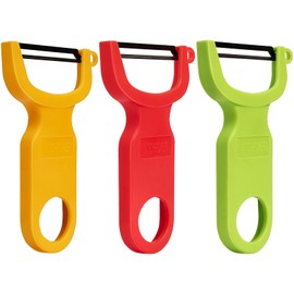 Original Vegetable Fruit Peeler Carbon Steel Blade 3 Pack Red/Green/Yellow…