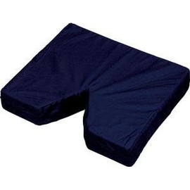 MedValue Coccyx Seat Cushion with Insert 16" x 18" x 3" Navy, 6" V-Shaped Opening, Washable