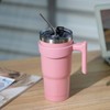 BJPKPK 40 oz Tumbler with Handle & Straw, Insulated Stainless
