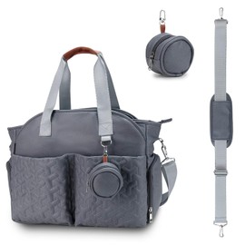 Lmbabter - Bolsa de pañales con bolsa para chupete, bolsa organizadora de pañales con funda para chupete, bolsa de bebé para el trabajo, fin de semana