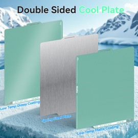 Energy-Saving Cold Build Plate for Bambu Lab X2D/P2S/P1S/A1/P1P/X1C/X1/X1E 3D Printers,257x257mm Double Sided Glossy+Matte Low-Temperature Print,Strong-Adhesion Platform(No Glue Required)-1PCS