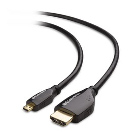 Micro HDMI Cable, Cable Matters 2m Micro HDMI to HDMI Converter Cable Supports 3D and 4K Resolution Micro HDMI HDMI Cable Micro HDMI D Type HDMI Type HDMI A Type Black