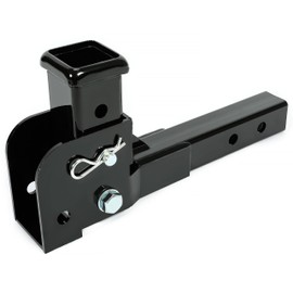 KUAFU 2" Folding Hitch Adapter Compatible with 2 Inch Trailer Hitch Extension Shank Mount Cargo Wheelchair Carrier Adapter 500lbs Weight Capacity