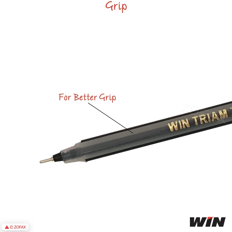 WIN 20 x 0.7mm Ball Pen Triam BLACK Smooth Ballpoint