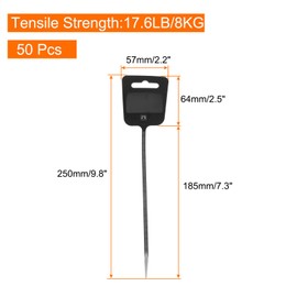 MECCANIXITY 50pcs Marker Cable Zip Ties, 10 Inch Self-Locking Nylon Labels Zip Tie Wraps, Wire Tags Ties Straps for Indoor and Outdoor, 3/16",Black