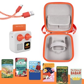 Hard Travel Case for Yoto Mini Portable Bluetooth Audio Player, EVA Storage Bag with Carrying Strap for Story Player, Audio Card, Charging Cable (Large, Grey)